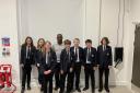 Leroy Rosenior with pupils from Winterstoke Hundred Academy.