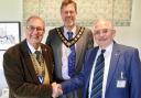 New President Martin Straus, mayor of Taunton Nick O’Donnell and past president Geoffrey Morton