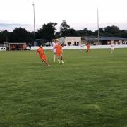 EXIT: Action from the Wellington v Bodmin FA Cup tie (pic: twitter.com/Wellington_AFC)