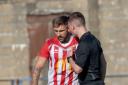 HEADING IN THE RIGHT DIRECTION: Mark Armstrong, who scored Bridgwater Town's opener against Wellington (pic: Debbie Gould)