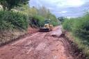 The B3188 has been cleared following a landslip.  Picture: Travel Somerset