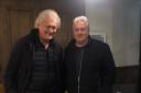 Wetherspoon chairman Tim Martin poses for a photograph with customer Mark Cooper at The Lantokay in Street