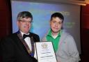 Oliver Crouch with Don Heys, president of Taunton Rotary Club