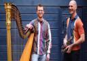 The unusual duo of saxophonist Huw Wiggin and harpist Oliver Wass. Picture: 10 Parishes Festival