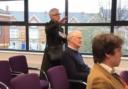 Several protesters disrupted the beginning of the Somerset Council meeting in Taunton.