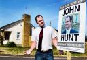 DEFACED: John Hunt's posters have been drawn on