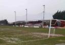 WATERLOGGED: Bridgwater Town's Fairfax Park pitch.