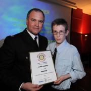 Pictured is Luke Harris receiving his certificate from Supt Trevor Margenout