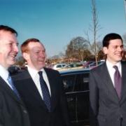 Jeremy Browne, centre, with Foreign Secretary David Miliband, right, in Taunton