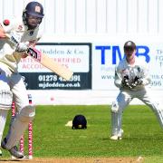 CENTURY: Bridgwater batsman Calum Haggett in action against Taunton Deane (all pics: Steve Richardson)