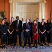 The apprentices with Kwasi Kwarteng, Secretary of State for Business, Energy and Industrial Strategy, Prime Minister Boris Johnson and Helen Whately, Exchequer Secretary to the Treasury. Picture: EDF