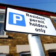 Stock image of Residents Permit Holders Only sign.