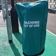 The machine out of use hood on the ticket machine. Picture: County Gazette