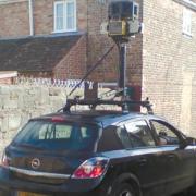 A Google Street View car pictured in Taunton scanning the streets.