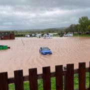 An area of the caravan park flooded last week