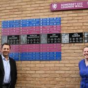 Marcus Trescothick and Anya Shrubsole after unveiing Legends Wall