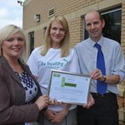 From left, healthy workplace manager Elaine Harris, Somerset Care deputy human resources and development manager Claire Vittery and finance director and company secretary Chris Wall.