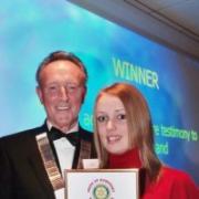 Sophie Burr with Tony Murray, president of the Rotary Club of Taunton