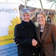LAUNCH: Gazette publisher Liz Bond with CEO of St Margarets hospice care, Ann Lee