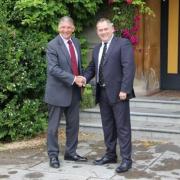 Headmaster Chris Alcock with chairman of the governors Mark Edwards before news of the scandal broke.