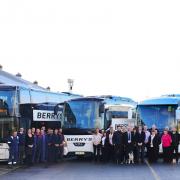 LONG-STANDING SUCCESS: Staff and vehicles at Berry's Coaches