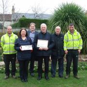 DEDICATED: Head gardener Graham Bell, Cllr Catherine Herbert, open spaces manager Richard Burge, area manager Nick Whitemore, Shaun Cregan, chairman of the Friends of Vivary Park and gardener Norman Merry