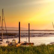 SUNSET: Over the Brue estuary, by Sue Price