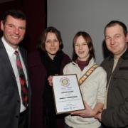 Pictured, from left, are John Snell, who helped establish the youth awards last year with Tracy, Sophie and Anthony Evans.