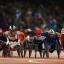 Britain's David Weir, who trains in Richmond Park, leads the field in the men's 1500m — T54 final on his way to gold...