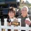 Representatives of Jim Kelly's family, Margaret and Phil Moulder at the new crossing. PHOTO: Steve Guscott