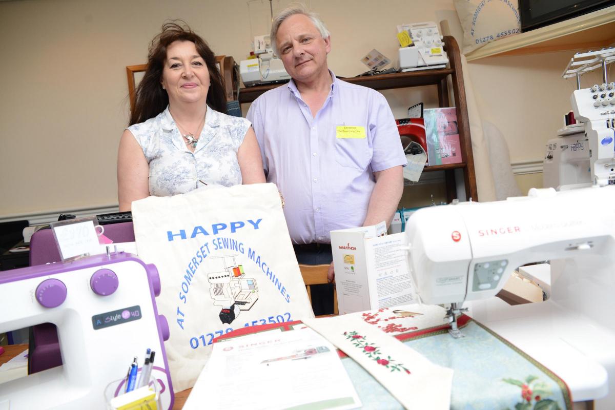 SEW HAPPY: Sharon and Clive Perrett from Somerset Sewing Machines