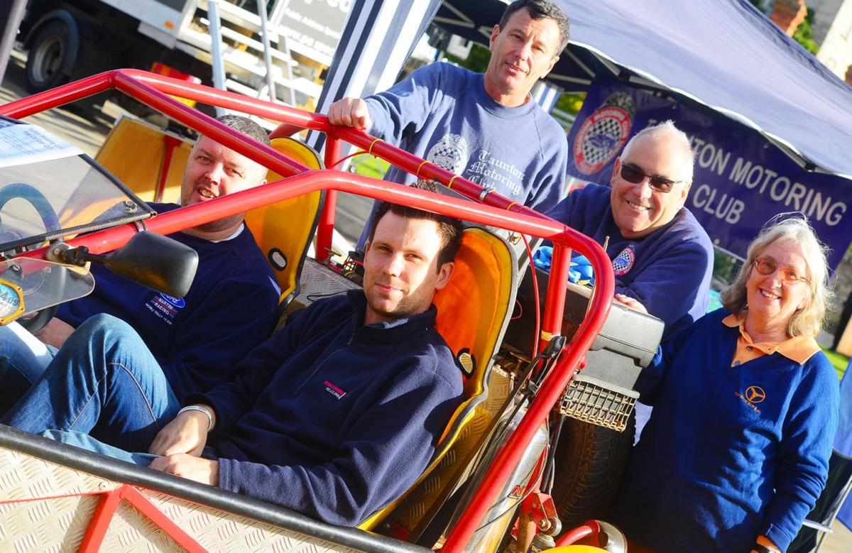 FRONT Mike Warr and Ben Bonfield, BACK Tony Bonfield, Stafford Coombes, Claire Hillier [Taunton Motoring Club]