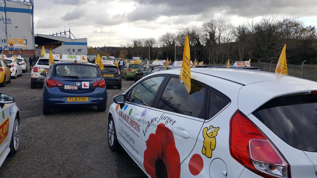 Local Chard driving instructor, Andy Webb, is taking part in the big learner relay which finishes at Donington Park Raceway at 2pm today.  The relay has raised over £64,000 for children in need so far