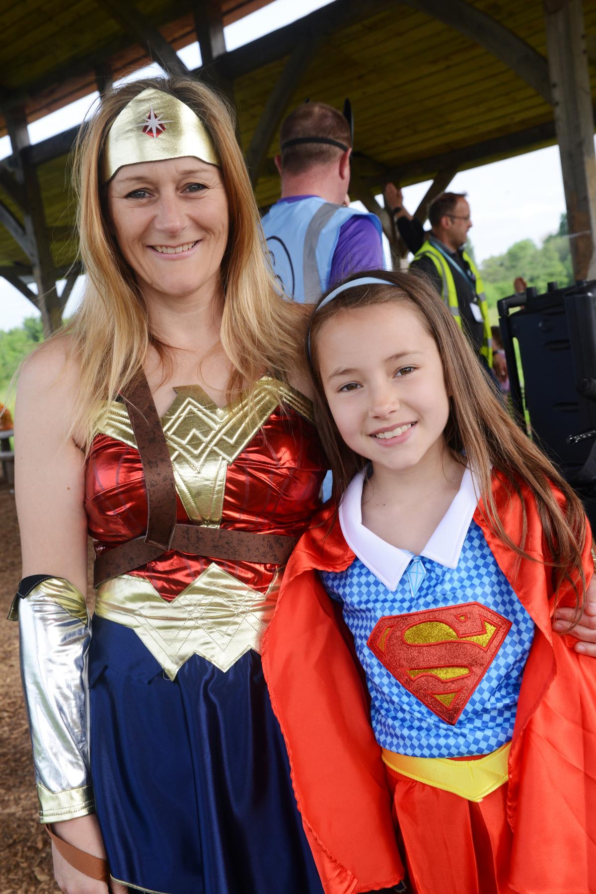 Sandra and Emma Williams got into costume for the event's superhero theme.