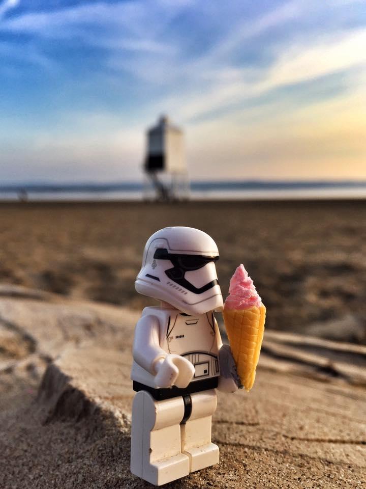 LIGHT-HOUSE SABRE: Geoffrey the Stormtrooper takes a break at Burnham-on-Sea. PICTURE: Debi Ann Moss. PUBLISHED: June 29, 2017