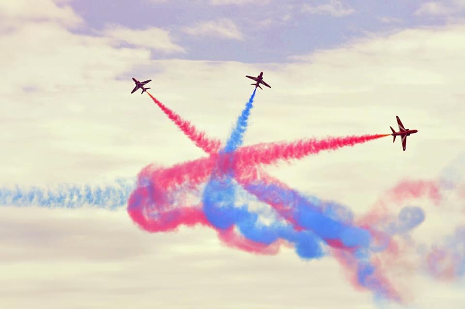 SYCHRONISED: The Red Arrows at Yeovilton Air Day. PICTURE: Kaye Frounks. PUBLISHED: July 13, 2017