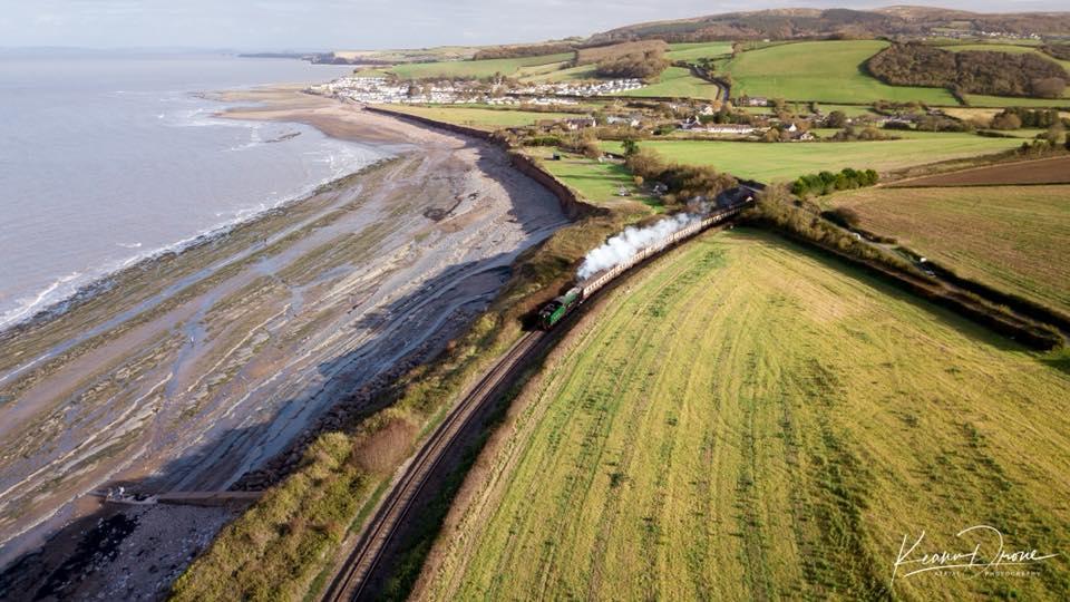 SCENIC ROUTE: A train takes in Doniford PICTURE: Keanu Drone. PUBLISHED: November 2, 2017