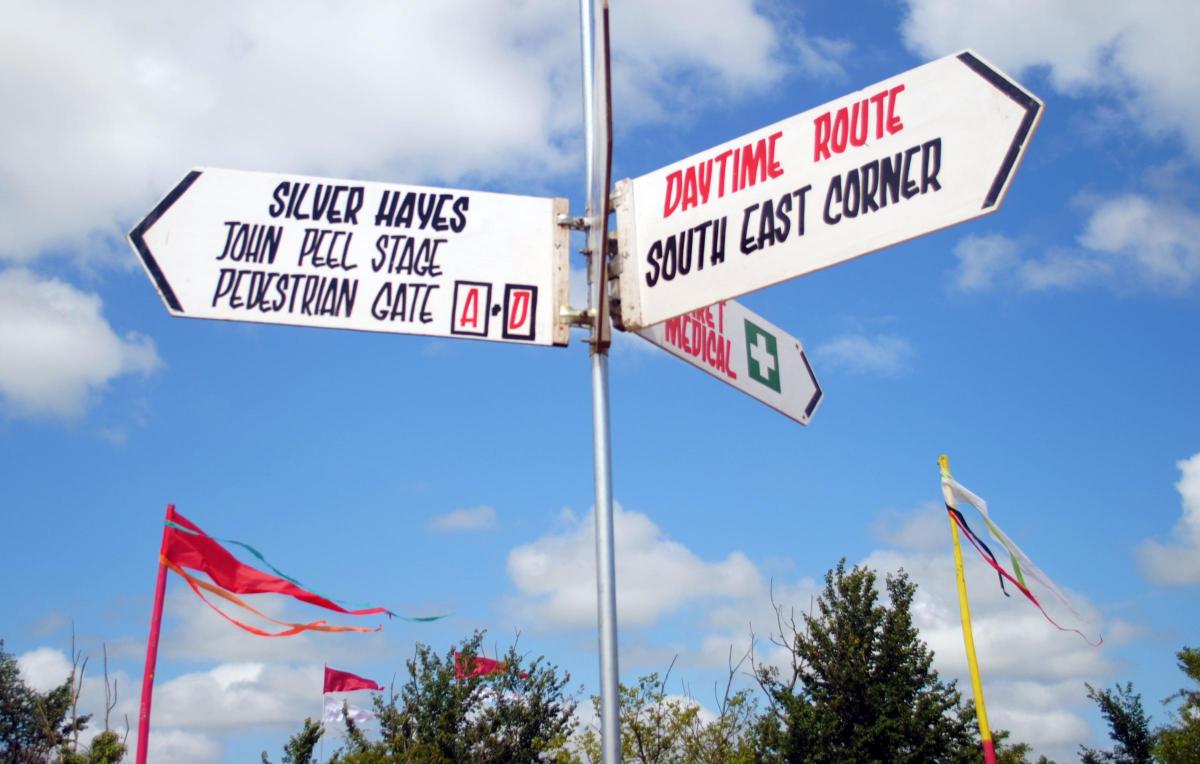 Signs in the Avalon Field, Glastonbury Festival 2019. Picture: Paul Jones
