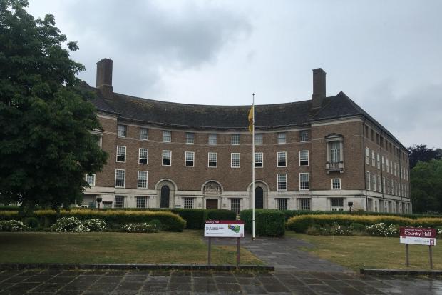 BUDGET: Somerset County Council's headquarters at County Hall in Taunton. Pic: Daniel Mumby