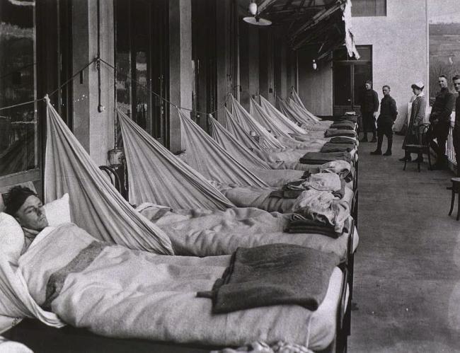 Spanish flu patients in hospital in France
