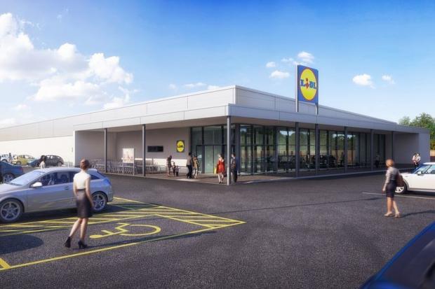 Somerset County Gazette: CGI Artist\'s Impression Of The Proposed Lidl Store On Nynehead Road In Wellington. CREDIT: Lidl GB. Free to use for all BBC wire partners.