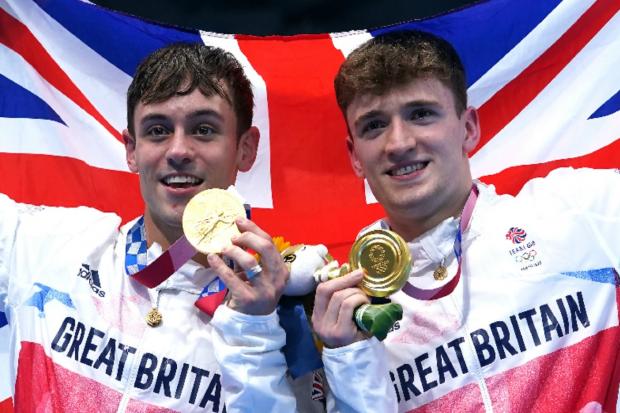 MAKING A SPLASH: Tom Daley and Matty Lee won gold in the synchronized 10m platform dive in Tokyo