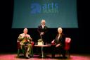 Julian Fellowes, Kit Chapman and Dame Judi Dench at Brewhouse Theatre, Taunton. Picture: County Gazette