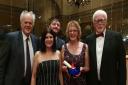 Tim Knowles, Dona Bullion, Dylan Fakhrai,  Lorna Evans and Steve Mercer celebrate Taunton Thespians award
