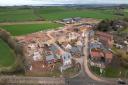 Aerial view of The Cricketers Farm development in Nether Stowey.
