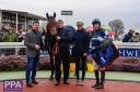 Doctor Ken winner of the Anthony Trollope- Bellew Chase pictured with left  trainer Olly Murphy, jockey Aidan Coleman (right) and winning connections.