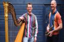 The unusual duo of saxophonist Huw Wiggin and harpist Oliver Wass. Picture: 10 Parishes Festival
