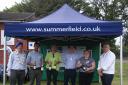 Ben Trickey of Summerfield (left) with winning team members from Clarke Willmott and Ashfords LLP, and James Holyday of Summerfield (right).