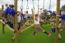 Pupils enjoying the new play equipment. Picture: Daffodil PR and Communications