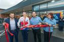Aldi ribbon cutting with area manager, GB athlete Hannah Taunton, manager Johnny Dean and staff member Carole. Picture: Aldi